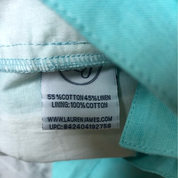 Lauren James Blue Shorts Linen Blend Size M NWT - Picture 5 of 6